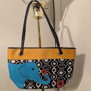 Relic elephant handbag, purse, tote faux leather.